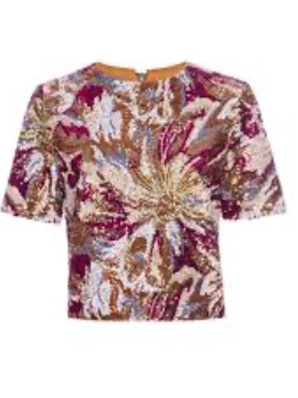 Le Superbe Abstract Floral sequin top size 4